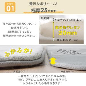 ラグ 2畳 厚手 北欧 高反発 極厚 185×...の詳細画像3