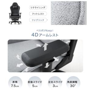 25日+5% ゲーミングチェア ファブリック ...の詳細画像1