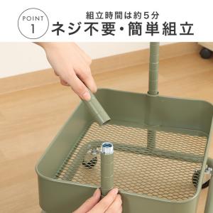 キッチンワゴン キャスター付き 3段 収納ワゴ...の詳細画像3