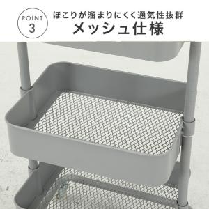 キッチンワゴン キャスター付き 3段 収納ワゴ...の詳細画像5
