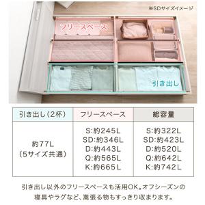 ベッド セミダブル 収納付きベッド ベッドフレ...の詳細画像3