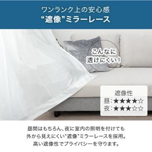 本日+5% レースカーテン 2枚組 ミラー 洗...の詳細画像4