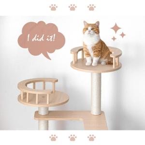 キャットタワー 据え置き 木目調 洗える 大型...の詳細画像5