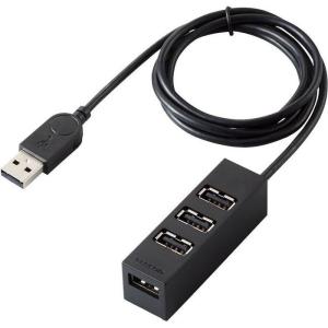 エレコム U2H-TZ427BBK USBHUB2.0/機能主義/バスパワー/4ポート/100cm/ブラック (U2HTZ427BBK)｜tantan