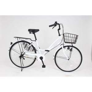 21Technology 4562320301879 24インチママチャリ(ギアなし)折り畳み式 (MC240-パールホワイト)