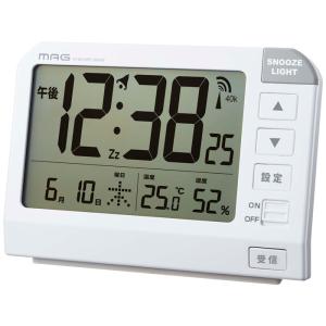 MAG T 767WH Z 特大画面サイズの電波目覚まし時計 MAG電波目覚まし時計 ホーネット ホワイト T767WHZ