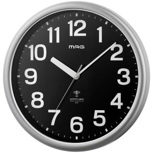 MAG W-781SM-Z スタンダードな電波時計 MAG電波掛時計 ナオス (銀メタリック) (W781SMZ)