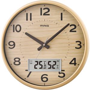 MAG W 776N Z 空調管理の目安に便利 MAGデジアナ電波掛時計 ゴーフル ナチュラル W776NZ