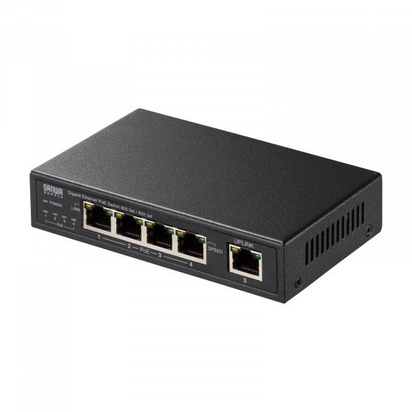サンワサプライ LAN-GIGAPOE52 ギガビット対応PoEスイッチングハブ(5ポート) (LA...