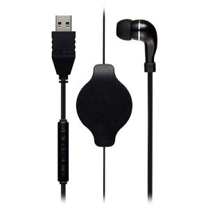 【納期目安：１週間】ミヨシ UHP-K01/BK 巻き取り式片耳イヤホン USB ブラック (UHPK01/BK)｜tantan