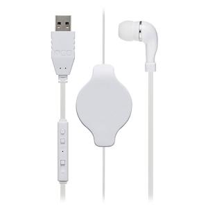 【納期目安：１週間】ミヨシ UHP-K01/WH 巻き取り式片耳イヤホン USB ホワイト (UHPK01/WH)｜tantan