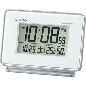 SEIKO セイコー SQ767W 電波デジタル目覚まし時計 (ホワイト)｜tantan