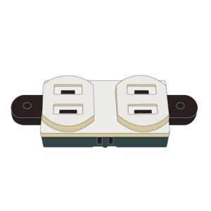 日動工業 【メール便】日動 ドラム用ダブルコンセント 2PN-WB