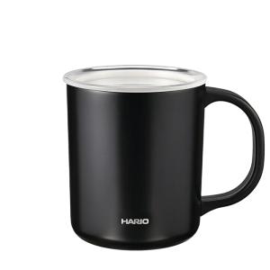 ハリオ CMG-350-B セラミックコーティング 真空二重保温マグ ブラック 350ml フタ付 (CMG350B)