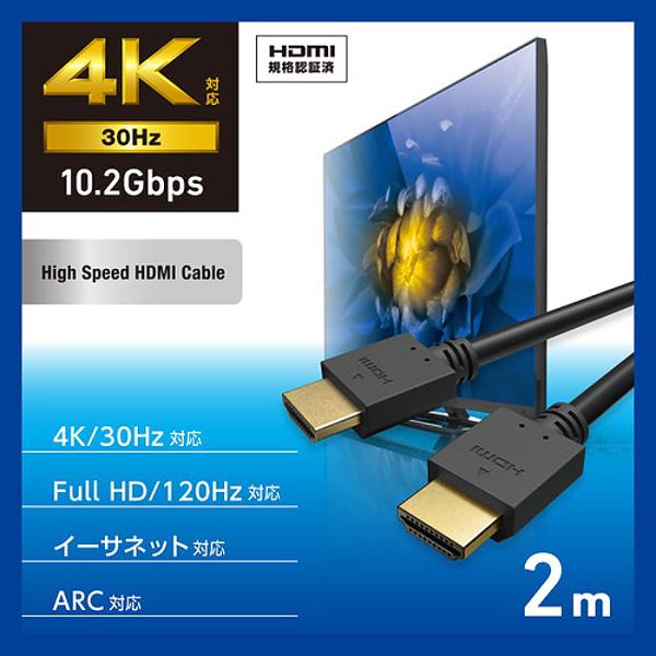 HDMIケーブル ハイスピード 2m 4K 30Hz ARC
