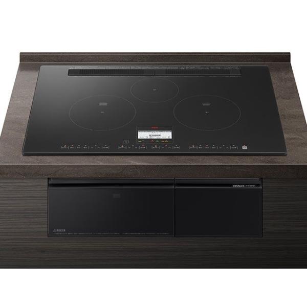 日立 HT N100KTWF K ビルトインIHコンロ 3口 75cm プレミアムブラック 旨美焼き...