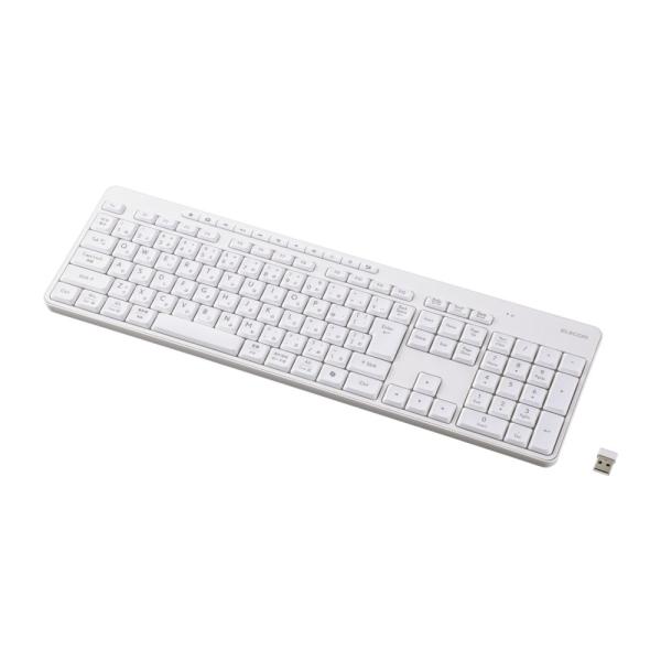 エレコム TK QT11FDMWH ワイヤレスキーボード 静音 テンキー付き 2.4GHz無線 US...