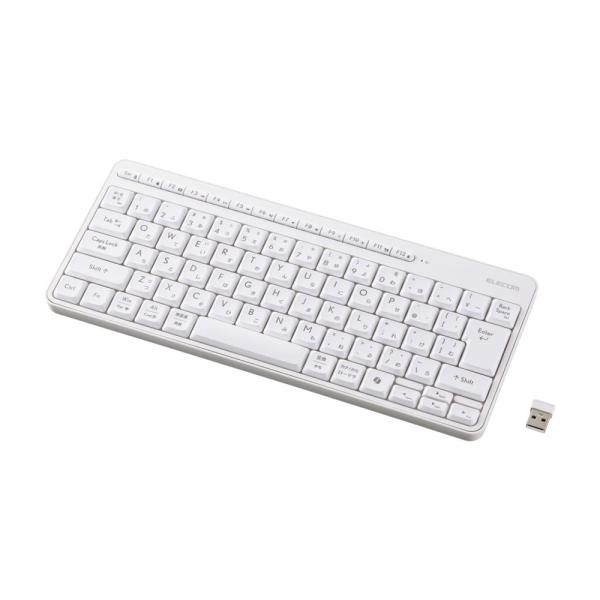 エレコム TK QT11MDMWH ワイヤレスキーボード 静音 テンキーレス 2.4GHz無線 US...