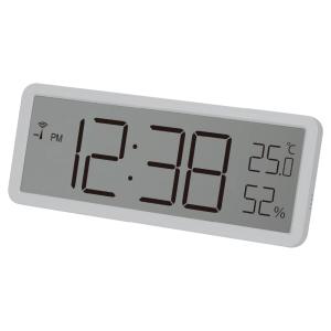 MAG T797LGYZ マグ 置き時計 デジタル 電波時計 温度計 湿度計 温湿度計 シンプル 置き掛け兼用 ライトグレー ノア精密