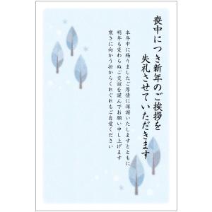 《私製 10枚》喪中はがき（冬模様）縦書きタイプ（No.861）《既製文章/切手なし/裏面印刷済み/郵便枠グレー》｜tantanjp