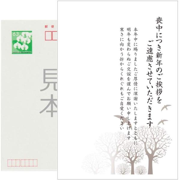 官製 10枚 喪中はがき 63円切手付ハガキ 胡蝶蘭切手 裏面印刷済み No.K820