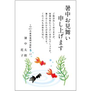 暑中 残暑見舞いはがき印刷 すいすい金魚さん タイプs K11 暑中お見舞い 引越報告も兼ねて 10枚 官製はがき メール便選択可 名入れ Hagaki Summer K11 メイドインたんたん 通販 Yahoo ショッピング