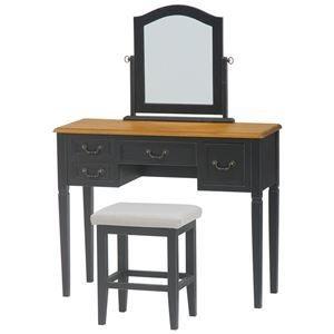 ds-1629165 ドレッサーセット(収納付き鏡台セット) ブロカントシリーズ 木製/天然木 シャビーシック ブラック(黒) 【代引不可】 (ds1629165) ds-1629165 ドレッサーセット(収納付き鏡台セット) ブロカントシリーズ 木製/天然木 シャビーシック ブラック(黒) 【代引不可】 (ds1629165)