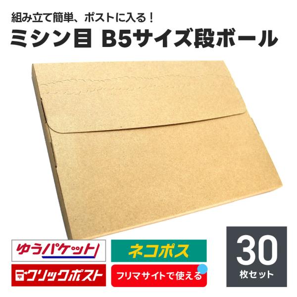 1枚あたり74円 発送用 段ボール 30枚セット A4サイズ 厚み2.5cm ミシン目 ネコポス ク...