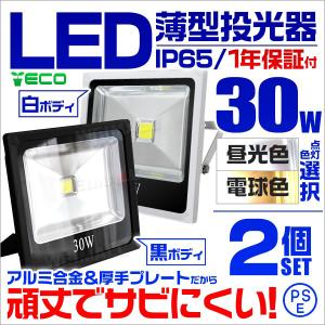 投光器 led 屋外 30W 薄型 LEDライト  作業灯 防犯 ワークライト 看板照明 昼光色 電球色 2個セット 口コミ 高評価 外灯｜tantobazarshop