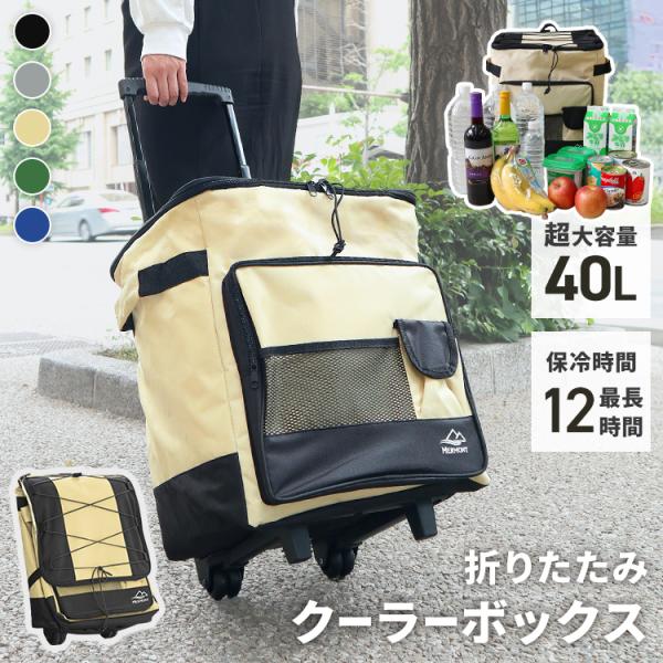 クーラーボックス キャリーカート 小型 保冷バック 釣り キャスター付き 折りたたみ 40L クーラ...