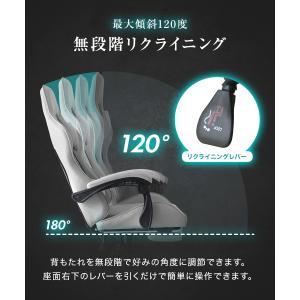 ゲーミングチェア オフィスチェア 白 オットマ...の詳細画像4