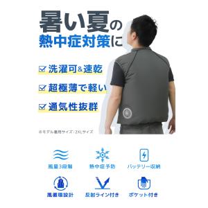 空調作業服 バッテリーセット ベスト ファン付...の詳細画像3