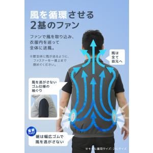 空調作業服 バッテリーセット ベスト ファン付...の詳細画像5