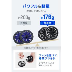空調作業服 ベスト ファン付きウェア 大風量 ...の詳細画像4