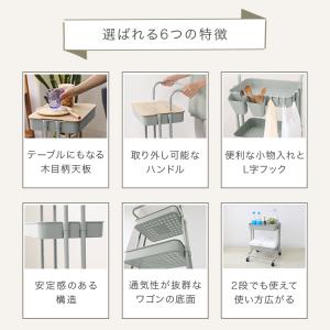 キッチンワゴン 天板付き 2段 3段 キャスタ...の詳細画像4