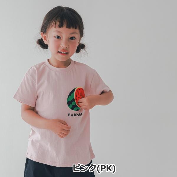 半袖Tシャツ キッズ 女の子 男の子 nico hrat ニコフラート スイカポケットTシャツ 子供...