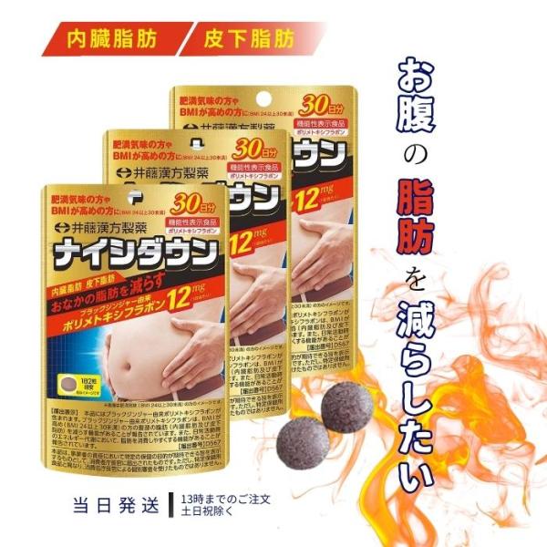 井藤漢方製薬 ナイシダウン 30日分 60粒 サプリメント ダイエット 3個