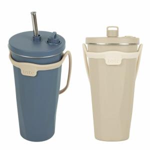 【コストコ】トート ストロー付 2 Way タンブラー 470ml 2本セット モカ&ネイビー