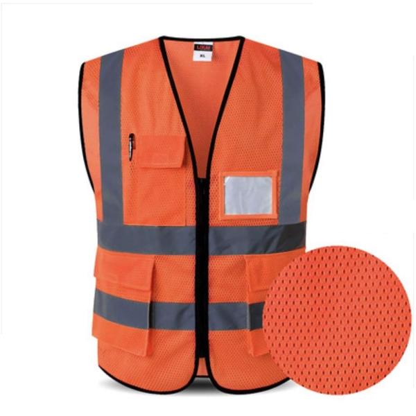 iFormosa 高視認性反射ベスト ユニセックス 蛍光オレンジ メッシュ L