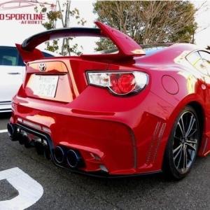 BRZ スバルBRZ トヨタ86 リアスポイラー ウイング 未塗装黒FRPスタイルGT GT86