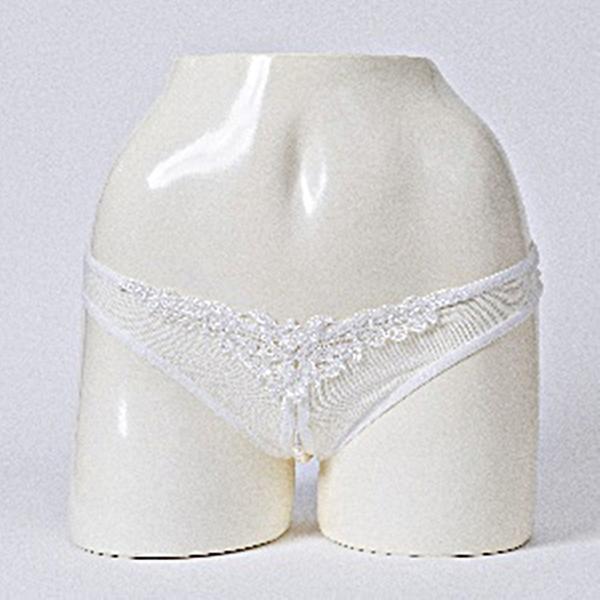 3色展開！　セクシーなレースの股割れパール付ショーツ TS3040