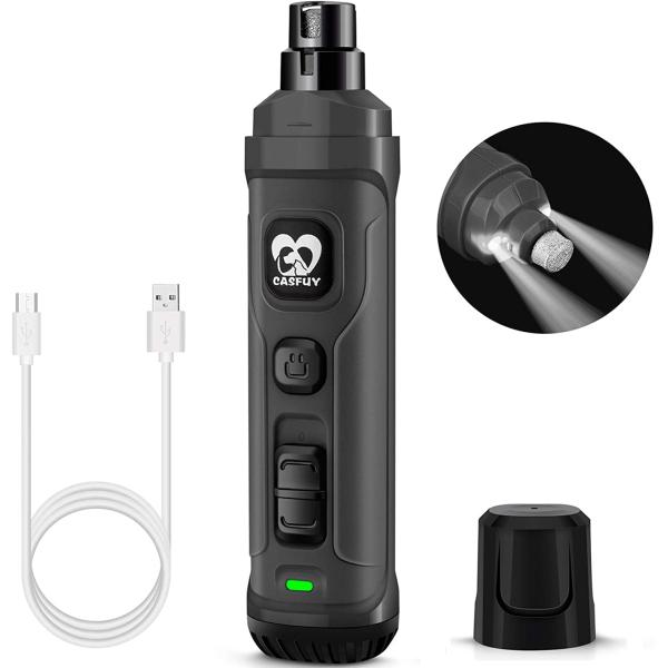 Casfuy犬爪切り電動ー 2つのLEDライト付き - 新バージョン 2スピード 強力な電動