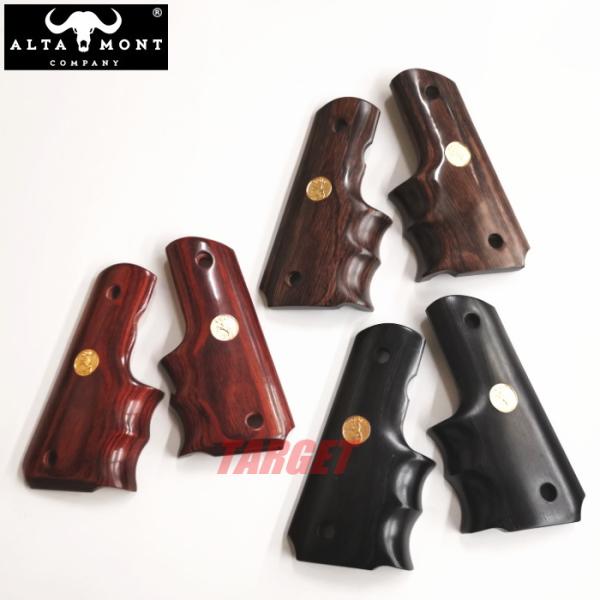 ☆ アルタモント COLT M1911A1 ガバメント用 木製グリップ フィンガーグルーヴ スムース...