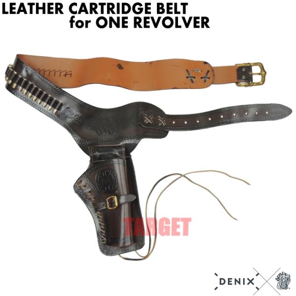 ☆DENIX リボルバー用ガンベルト カートリッジ付 703 (デニックス COLT SAA ピース...