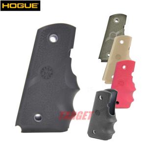 HOGUE 1911 オフィサーズ用 ラバーグリップ フィンガーグルーブ ブラック / OD / スレートグレー / FDE / ピンク (ホーグ COLT 1911コンパクト V10)｜targetmilitary