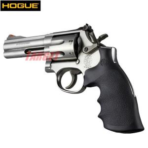 HOGUE S&amp;W Kフレーム/Lフレーム ラウンドバット用 コンバージョン ラバーMONOグリップ フィンガーグルーブ ブラック (ホーグ リボルバー ラバーグリップ)