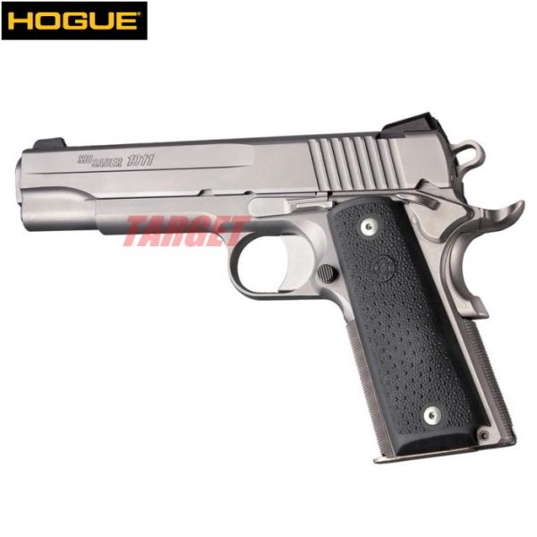 ☆ HOGUE 1911シリーズ用 ラバーグリップ コブルストーン パームスウェル パネル ブラック...