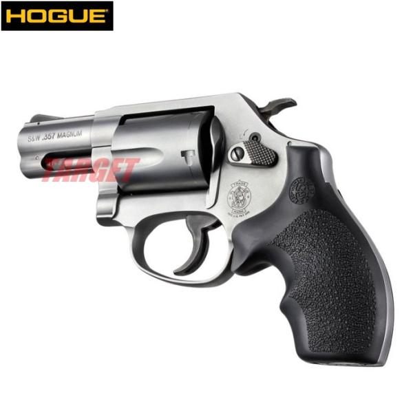 ☆HOGUE S&amp;W Jフレーム ラウンドバット用 ラバーグリップ バンタムスタイル 小 ブラック ...