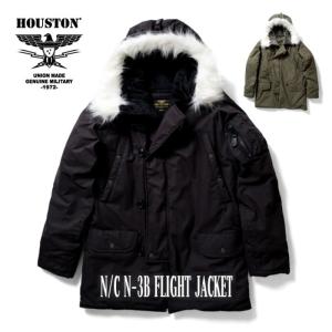 ☆【20%OFF】HOUSTON N/C N-3B フライトジャケット BLACK （ヒューストン 秋冬服 防寒 メンズ ジャンバー アウター ミリタリー）｜targetmilitary