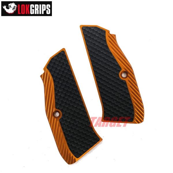 ☆LOK Grips Cz SHADOW-2用 アルミニウム＋G10製グリップ 薄型 Thin オレ...